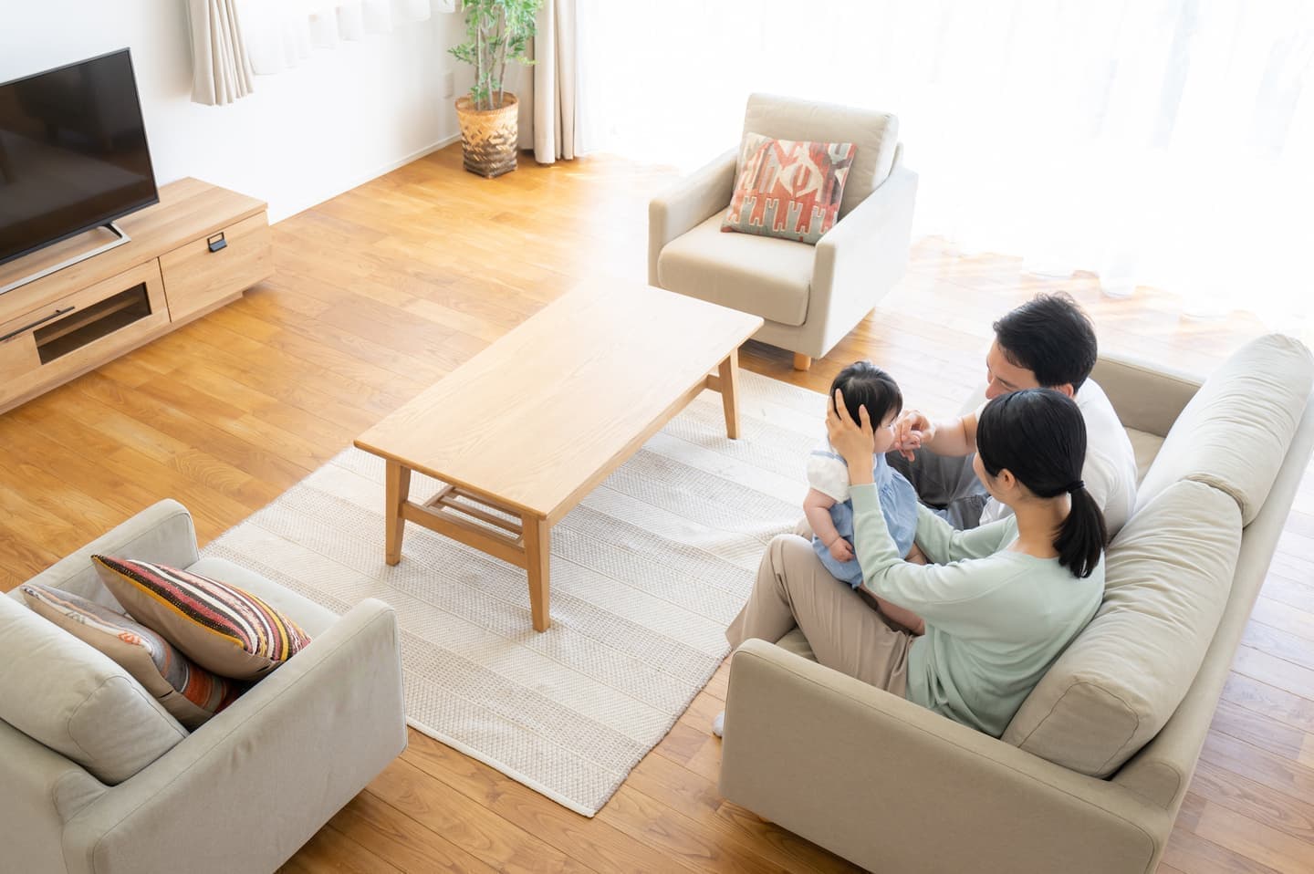 一家団欒の写真